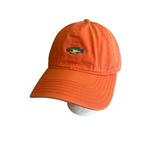 Orange Embroidered Fish Outdoor Sportman Hat Cap Adjustable - Picture 1 of 6